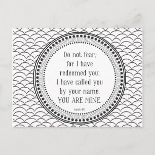 You are mine, black-and-white scripture postcard