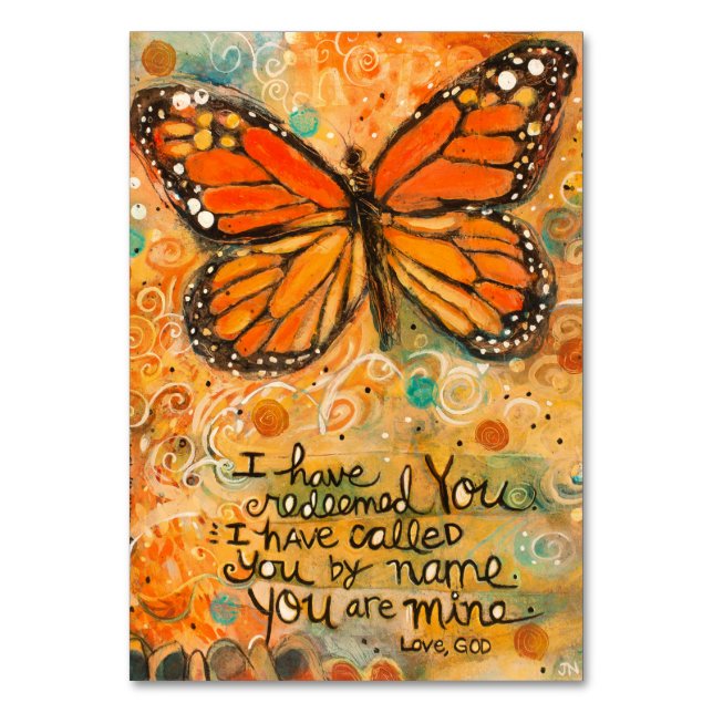"You Are Mine" Isaiah Prayer Card with Butterfly (Front)