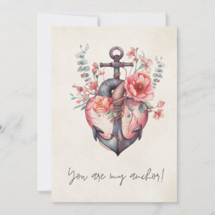 You Are My Anchor Happy Valentine's Holiday Card