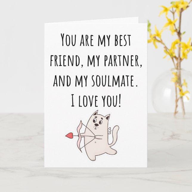 You Are My Best Friend Valentine's Day Folded Card (Yellow Flower)
