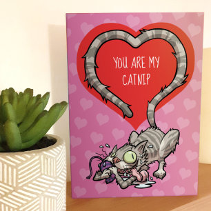 You Are My Catnip Funny Valentine Cat Cartoon Card