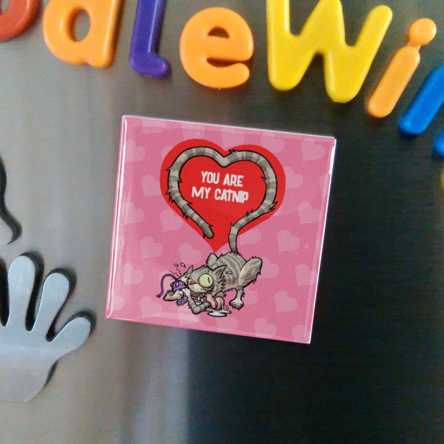 You Are My Catnip Funny Valentine's Cat Cartoon Magnet (Creator Uploaded)