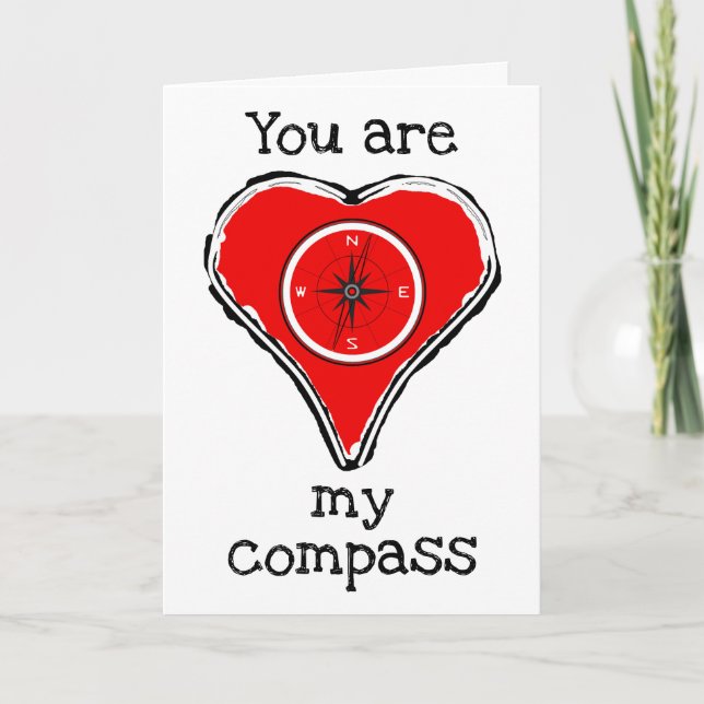 You are my compass love message holiday card (Front)