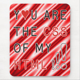 You Are My CSS - red white waves Mouse Pad