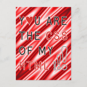 You Are My CSS - red white waves Postcard