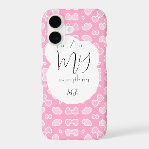 You are My Everything Initials Pink Hearts Pattern