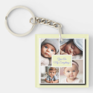You Are My Everything Photo Collage on Yellow Key Ring