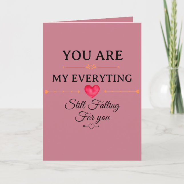 You Are My Everything – Romantic Love Quote Wall  Card (Front)