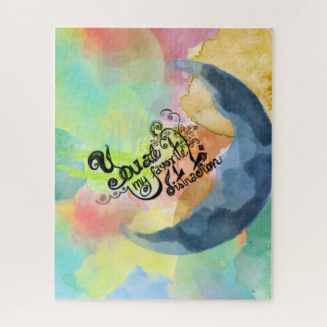 You are my favourite INK watercolor quote Jigsaw Puzzle (Vertical)
