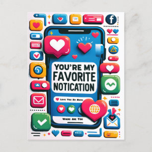 You Are My Favourite Notification Funny Holiday Postcard