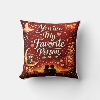 You Are My Favourite Person Cotton Throw Pillow