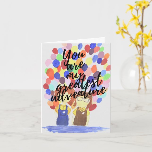 "You are my greatest adventure" greeting card (Yellow Flower)