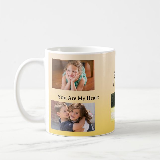 You Are My Heart – Four Photo Gift for Mom Coffee Mug (Left)