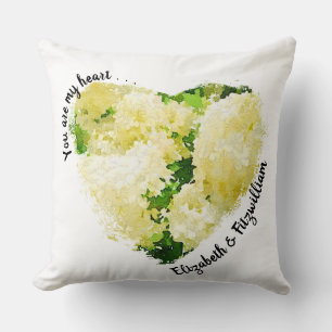 You are my heart Personalised Hydrangeas Wedding Cushion
