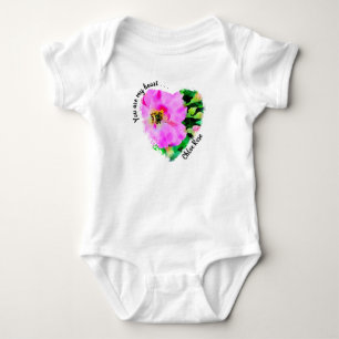 You are my heart. . .Purple Pink Summer Roses Baby Bodysuit