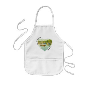 You are my heart . . .Red and Blue Sailboats Kids Apron