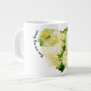 You are my heart . . . White Annabelle Hydrangeas Large Coffee Mug