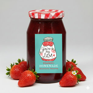 YOU ARE MY JAM Strawberry Custom Homemade Crafts Food Label
