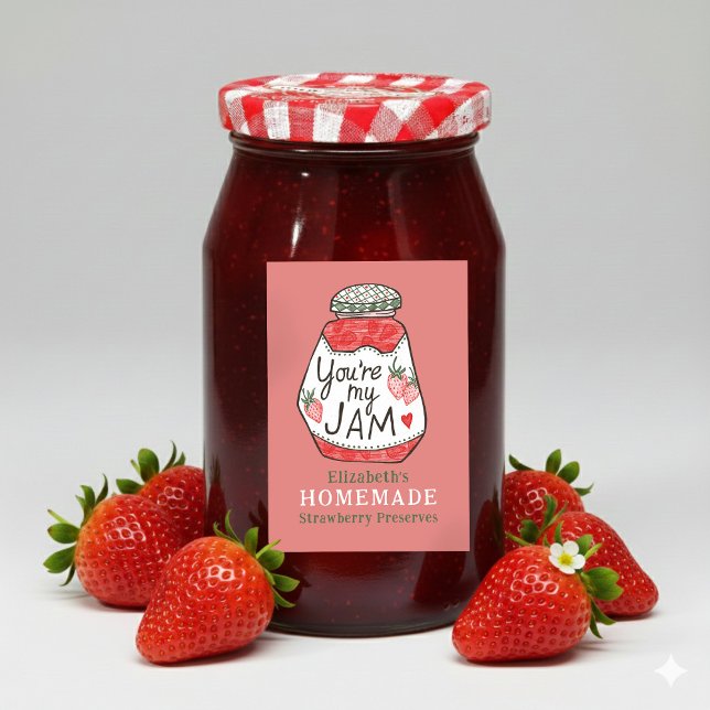 YOU ARE MY JAM Strawberry Custom Homemade Crafts Food Label (YOU ARE MY JAM Strawberry Custom Homemade Crafts Food Label
)