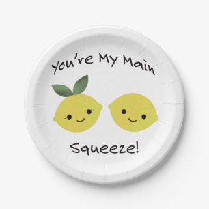 You are My Main Squeeze lemons Paper Plate