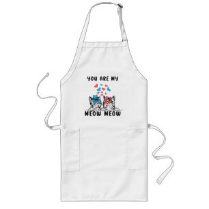 You Are My Meow Meow Couple Cat Valentine's Day Long Apron