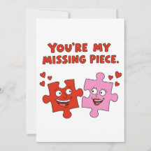 You Are My Missing Piece Cute Puzzle Valentine