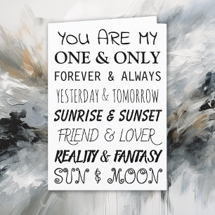 You are my One & Only   Romantic  Card
