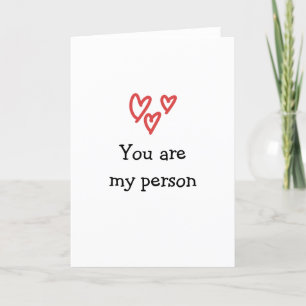 you are my person anniversary/valentine love heart holiday card