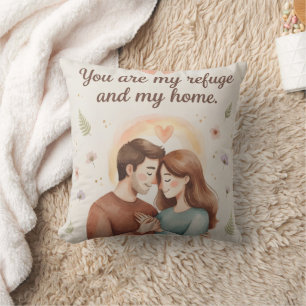You Are My Refuge And My Home Throw Pillow Roman