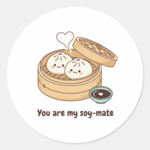You Are My Soy-mate Cute Dim Sum Valentine Sticker