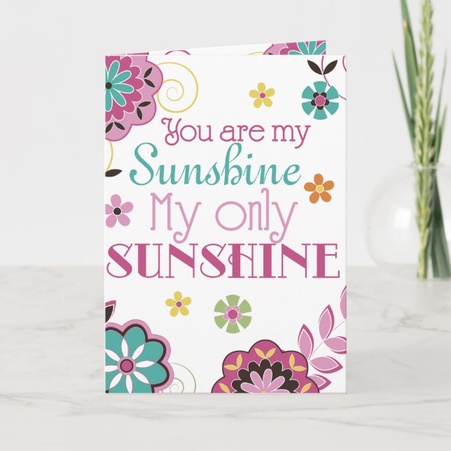 You are My Sunshine 3 Panel Greeting Card (Front)