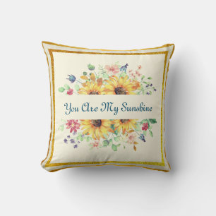 You Are My Sunshine and Sunflower Quote Cushion