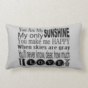 You Are My Sunshine Apparel and Gifts Lumbar Cushion