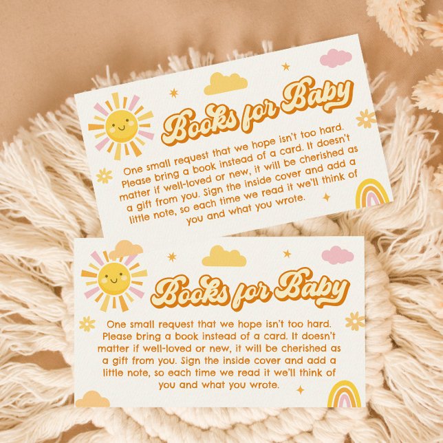 You are my sunshine Baby Shower Books for Baby Enclosure Card (Creator Uploaded)