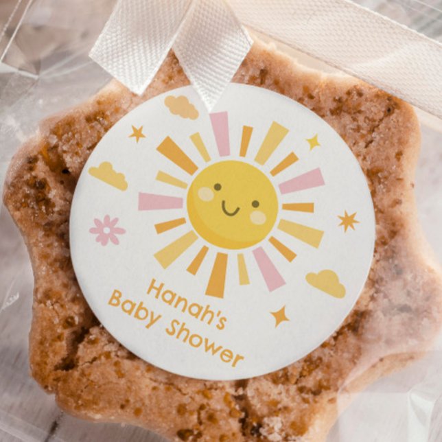 You are my sunshine baby shower classic round sticker (Creator Uploaded)