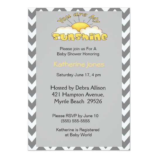 You Are My Sunshine Baby Shower Invitation