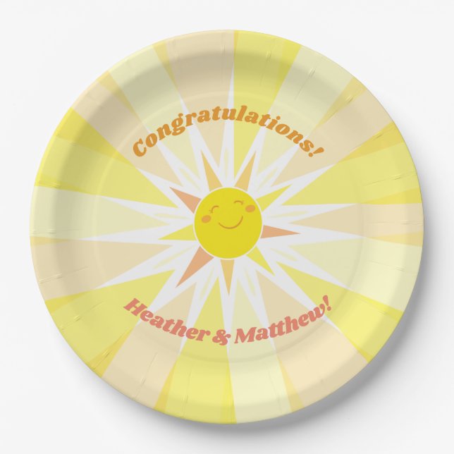 You are my Sunshine Baby Shower  Paper Plate (Front)