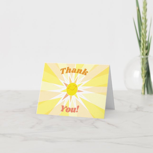 You are my Sunshine Baby Shower Thank You Card (Front)