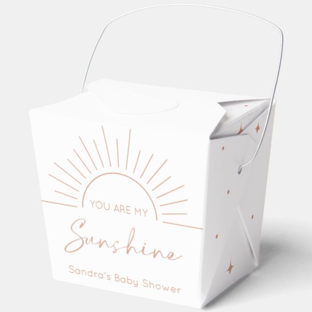 You Are My Sunshine Boho Baby Shower Favour Box (Front)