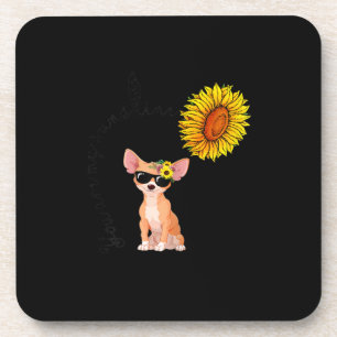 You Are My Sunshine Chihuahua Sunflower Chiahuahua Coaster