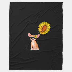 You Are My Sunshine Chihuahua Sunflower Chiahuahua Fleece Blanket