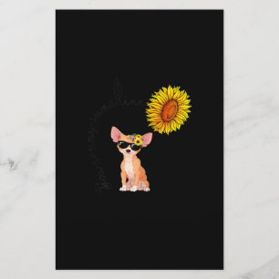 You Are My Sunshine Chihuahua Sunflower Chiahuahua Stationery