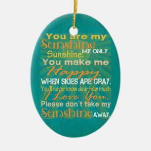 You are my Sunshine Colourful Ceramic Tree Decoration