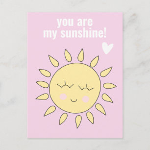 You Are My Sunshine Cute Classroom Valentine's Day Postcard