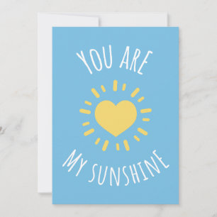 'You Are My Sunshine' Cute Heart Sun Design  Thank You Card