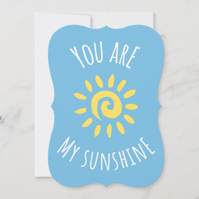 'You Are My Sunshine' Cute Smiling Sun Design Thank You Card (Front)