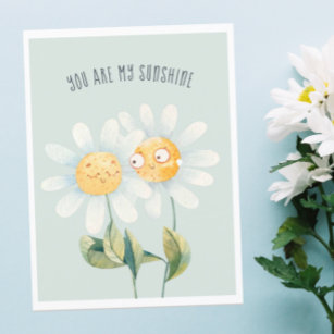 You Are My Sunshine   Daisy Floral Kids Valentine Holiday Postcard