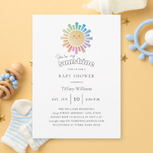 You Are My Sunshine Gender Neutral Baby Shower Invitation