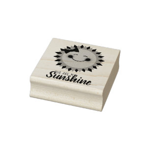 You Are My Sunshine Girly Sun Rubber Stamp