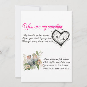 You are my Sunshine greetings card 